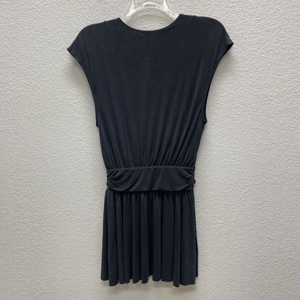 FREE PEOPLE CRISS CROSS Womens Small Dress Gray Cap Sleeves Raw Hem Flirty Fun - Picture 6 of 8